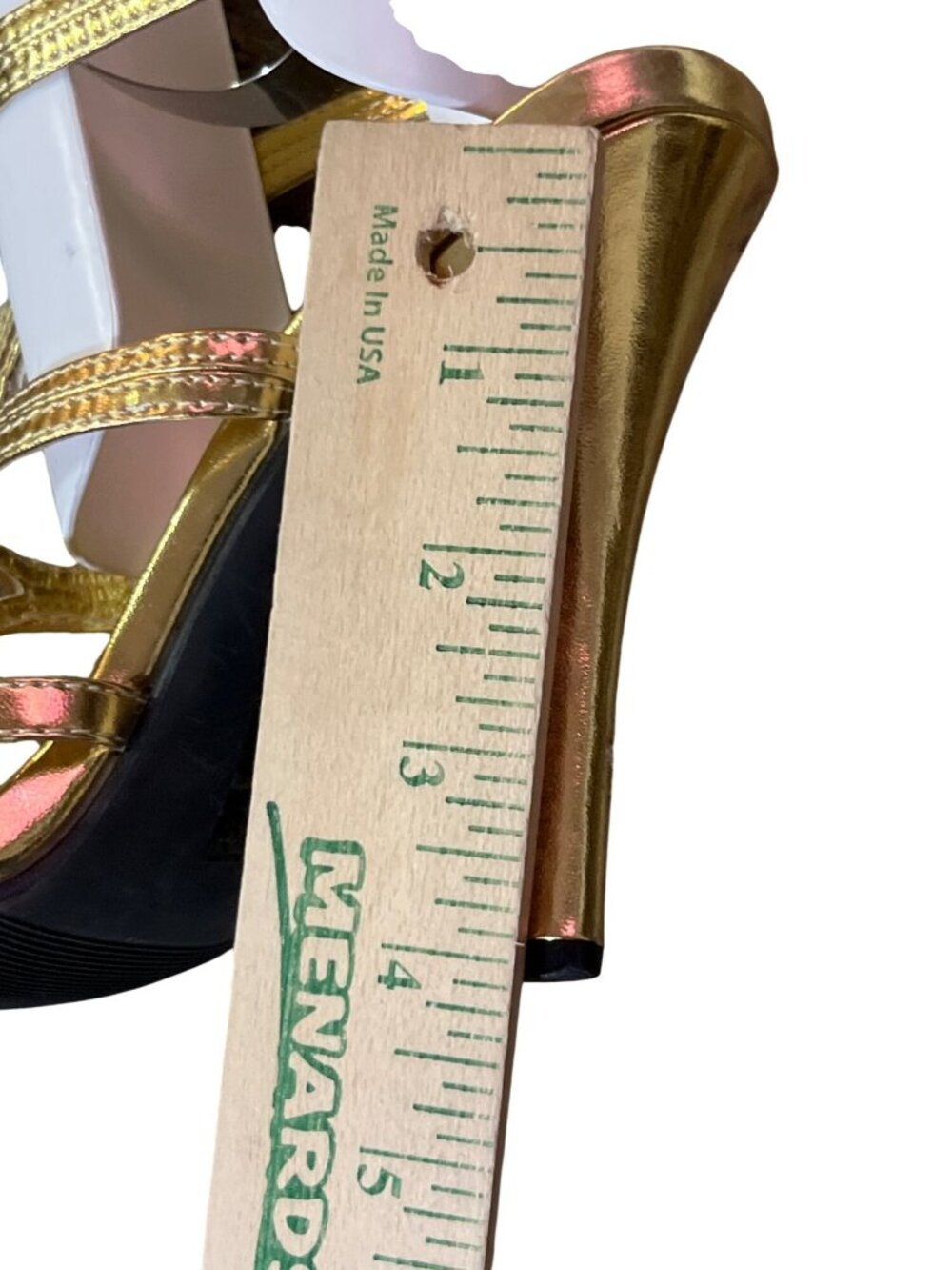 FUN Gold Gladiator Knee High Heels Strappy Sandals Women's 8 Used - Picture 9 of 16